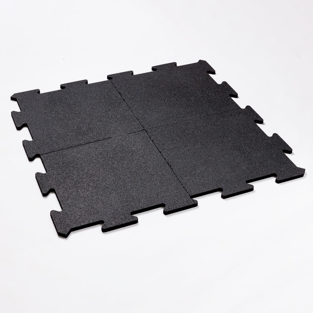 Rubber tiles for Gyms - puzzle shaped ( black )