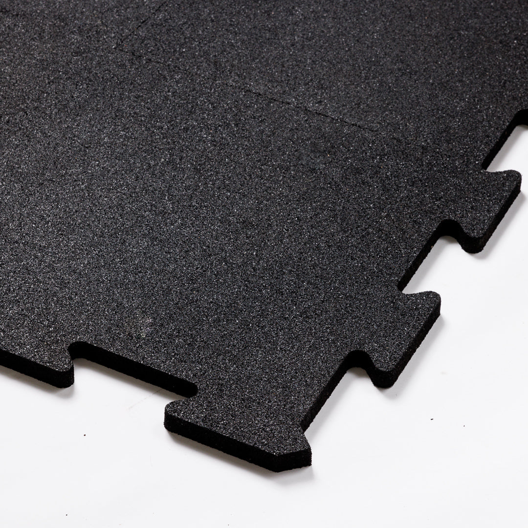 Rubber tiles for Gyms - puzzle shaped ( black )