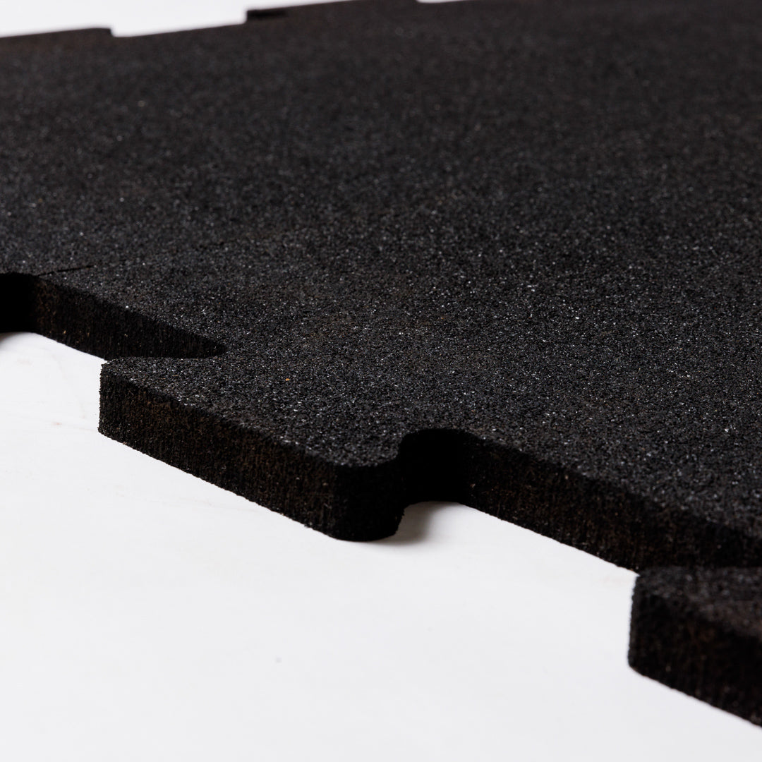 Rubber tiles for Gyms - puzzle shaped ( black )